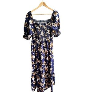 Multicolored Smocked Off-the-Shoulder Maxi Sundress